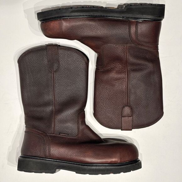 ROCKROOSTER Brown Leather 12” Steel Toe Work Boots Waterproof AP860 Men Size 12 - Picture 6 of 16